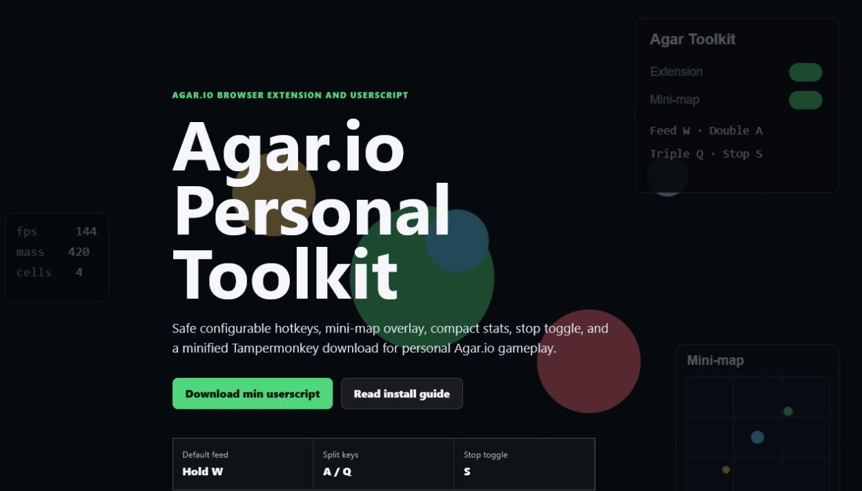 Agar.io Personal Toolkit project screenshot