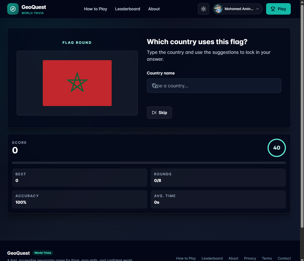 GeoGame project screenshot