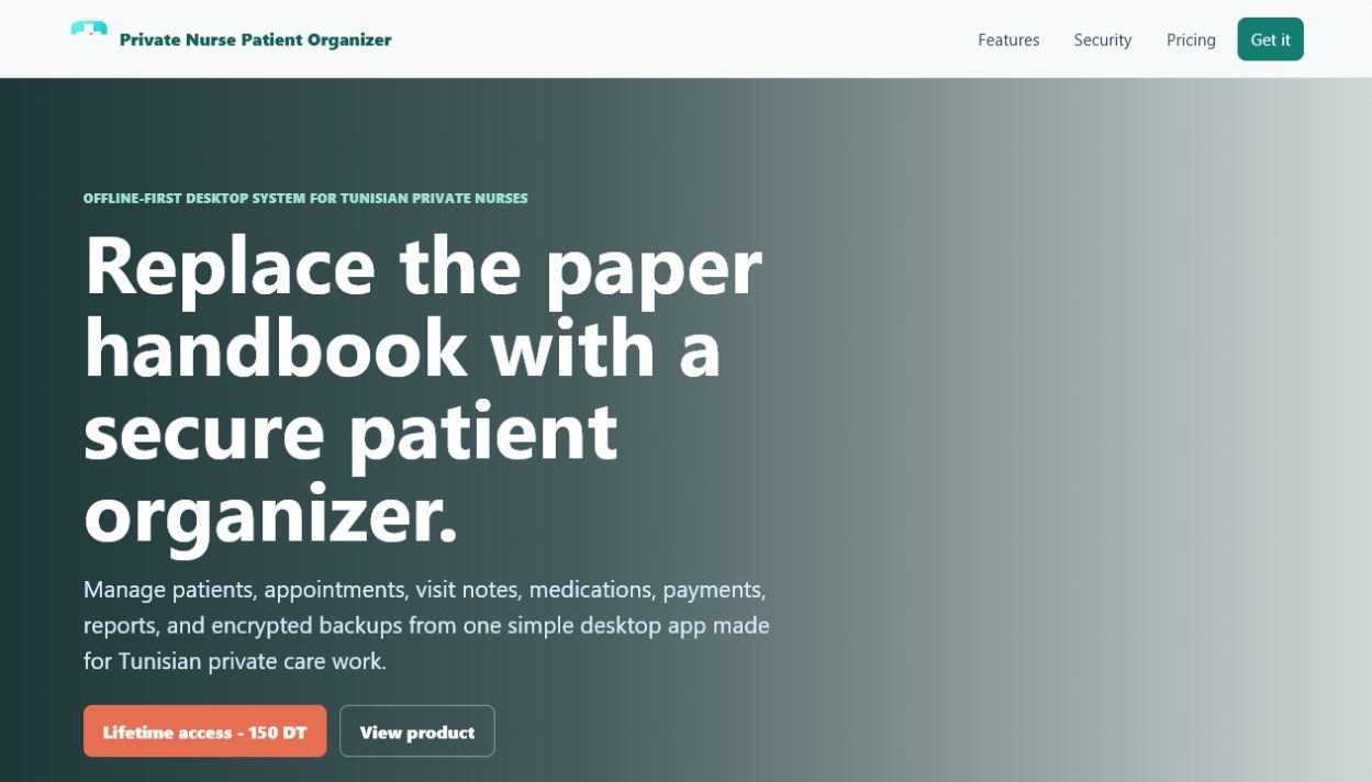 Private Nurse Patient Organizer project screenshot